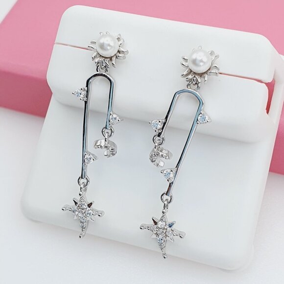 925 Sterling Silver Cubic Zirconia Earrings, U19254712 - Picture 3 of 10